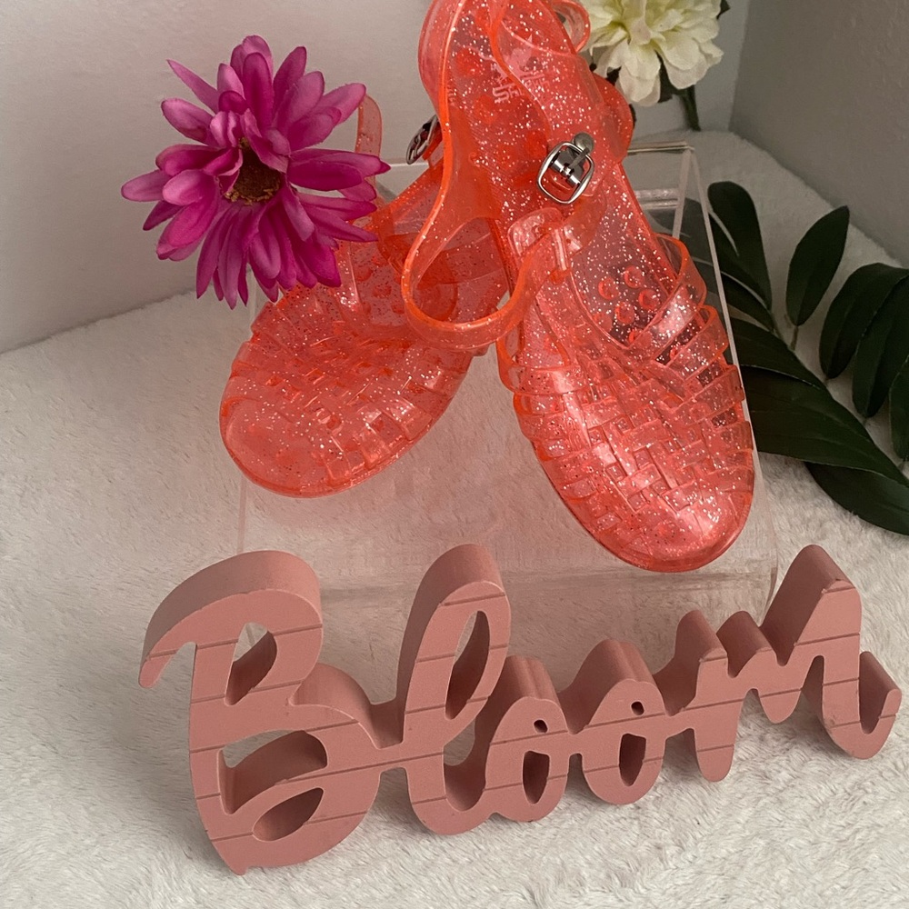 Retro Women's jelly Glitter Sandals - Orange - Picture 6 of 7